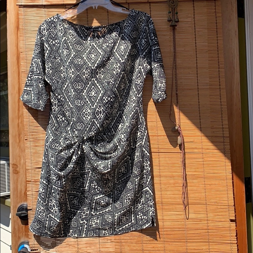 Zara print dress knot chic party work office boat